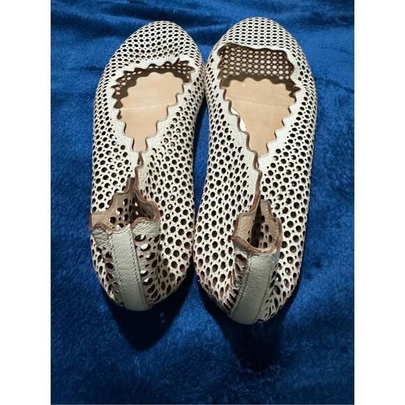 Chloe scalloped perforated ballet flats 41 - Picture 5 of 11